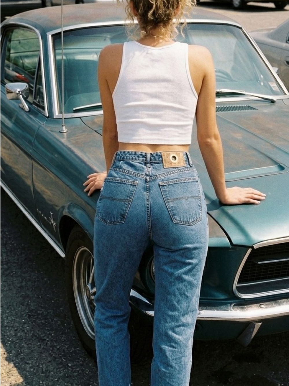 Vintage Ikeda High Waist 90s Mom Jeans Womens Blue Canadian Denim Retro Straight - Picture 2 of 12